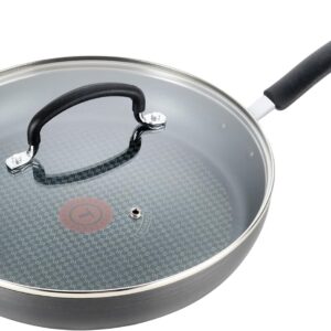T-Fal Ultimate Hard Anodized Nonstick Fry Pan With Lid 12 Inch, Oven Broiler Safe 400F, Lid Safe 350F, Cookware, Pots and Pans, Kitchen Frying Pans, Skillets, Home, Dishwasher Safe, Onyx