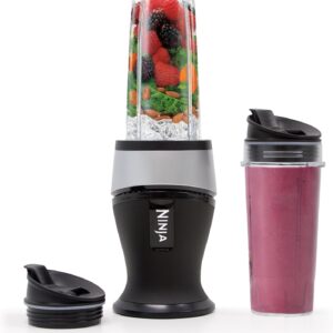 Ninja Fit Compact Personal Blender | For Smoothies, Shakes & Frozen Drinks | (2) 16-oz. To-Go Cups with Spout Lids | 700-Watt Countertop | Black | QB3001SS